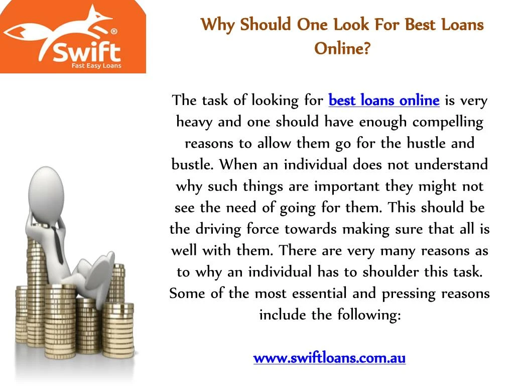 why should one look for best loans online