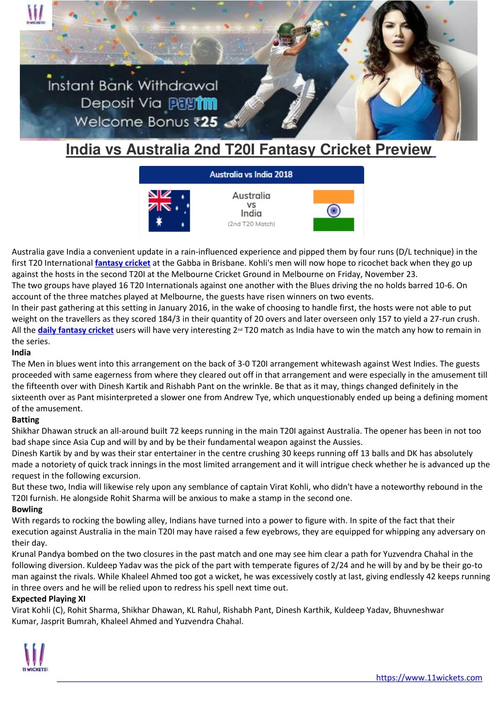 india vs australia 2nd t20i fantasy cricket