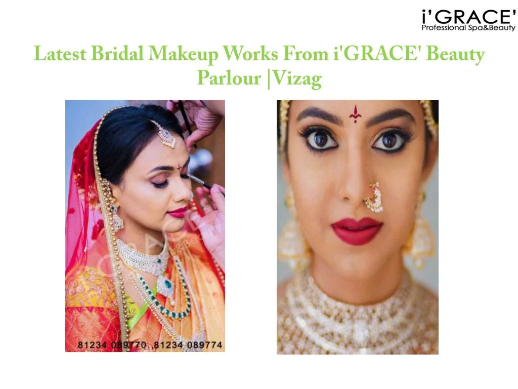latest bridal makeup works from i grace beauty parlour vizag