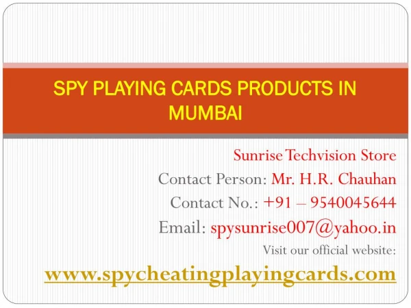 Make Unlimited Amount of Money with Spy Cheating Playing Cards in Mumbai