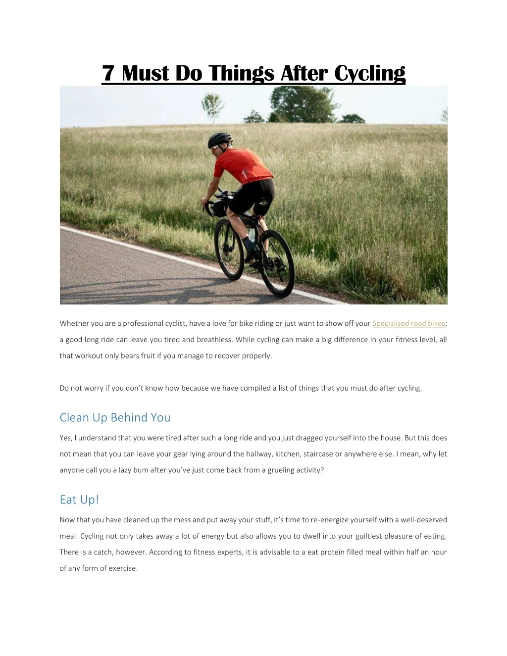 7 must do things after cycling