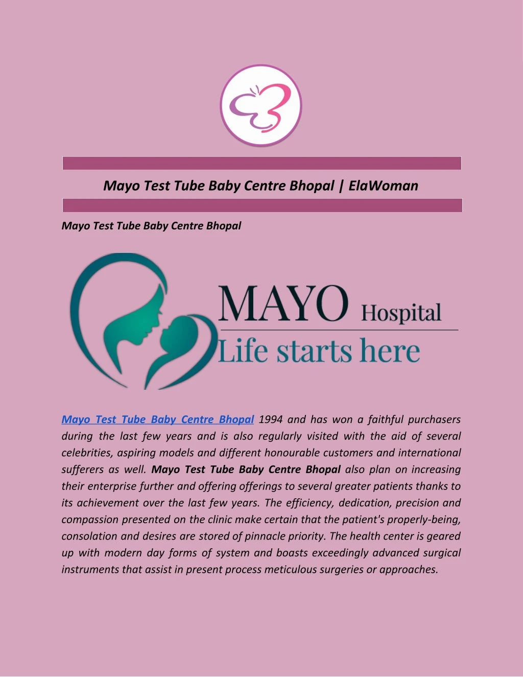 mayo test tube baby centre bhopal elawoman