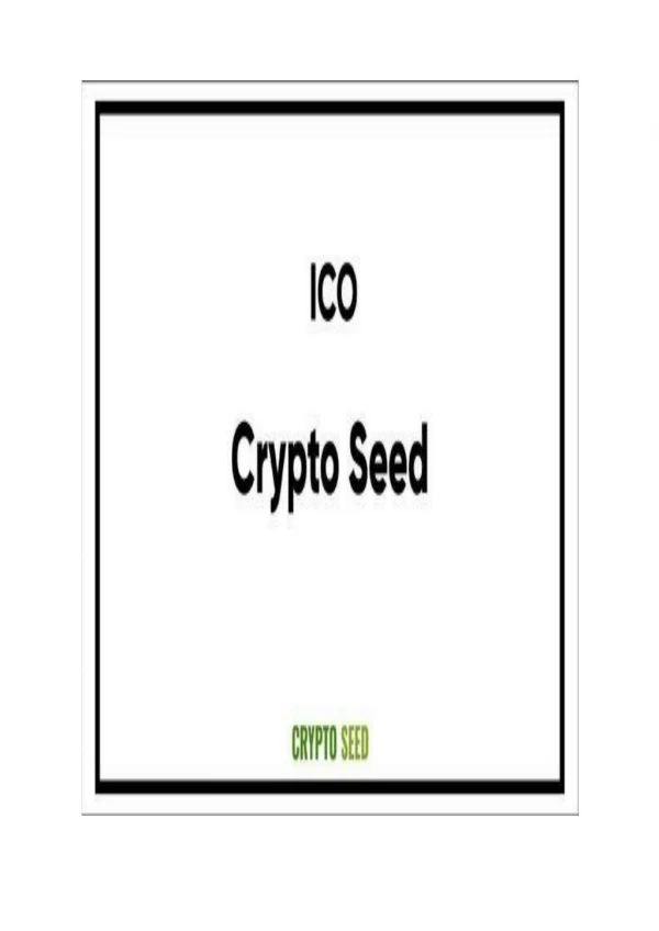 Crypto Seed ICO Rating, Reviews, and Specifications | TopICOMarket