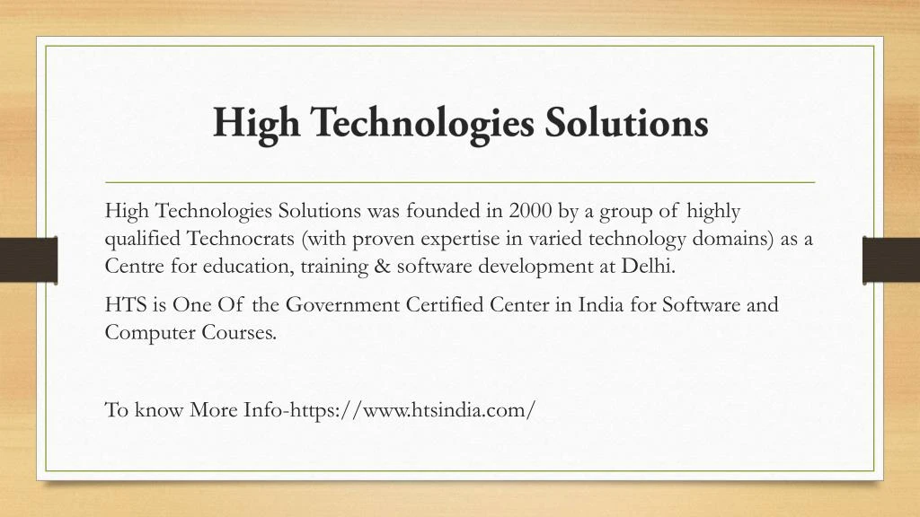 high technologies solutions