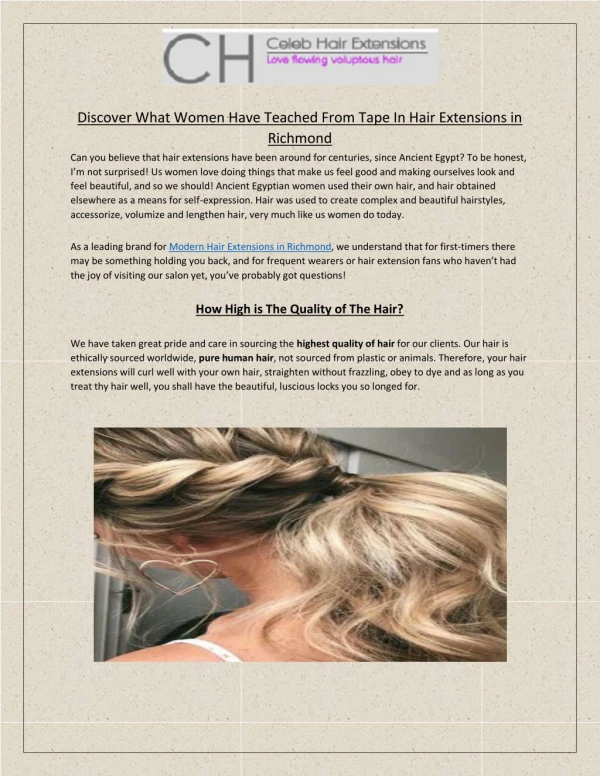 What women Learn From Tape In Hair Extensions in Richmond