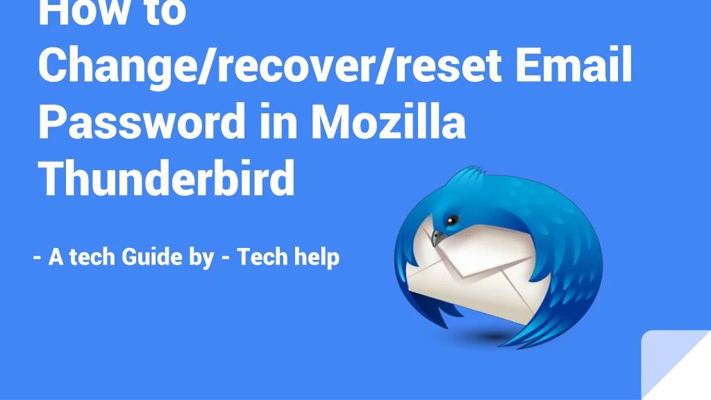 how to change recover reset email password in mozilla thunderbird