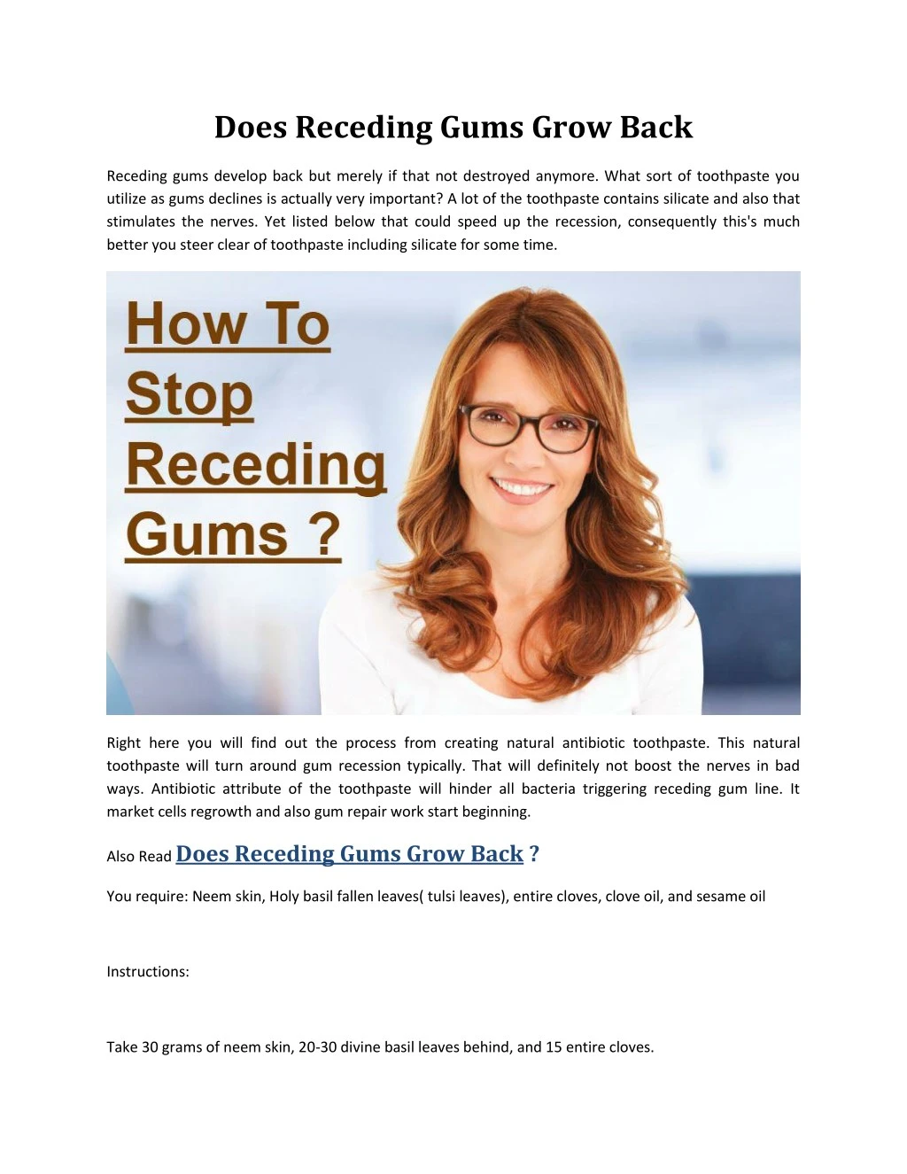does receding gums grow back receding gums