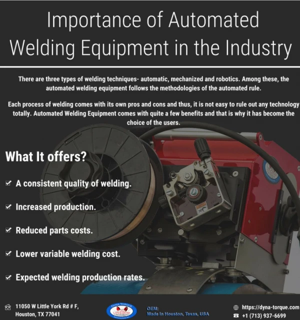 Importance of Automated welding equipment