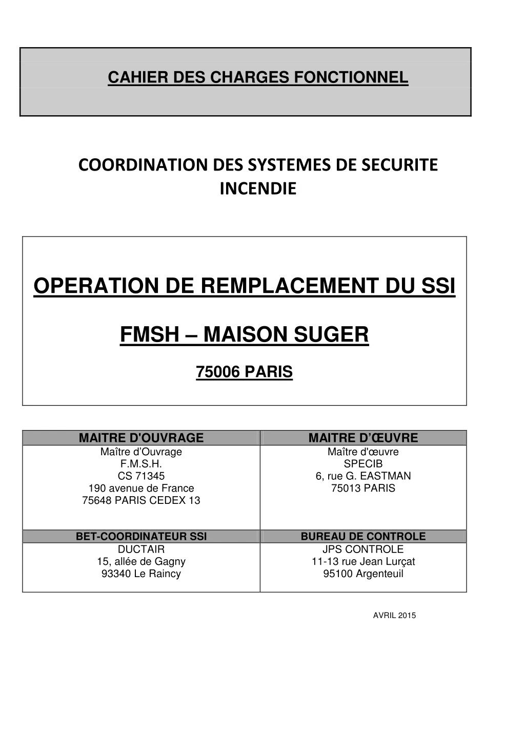 cahier des charges fonctionnel