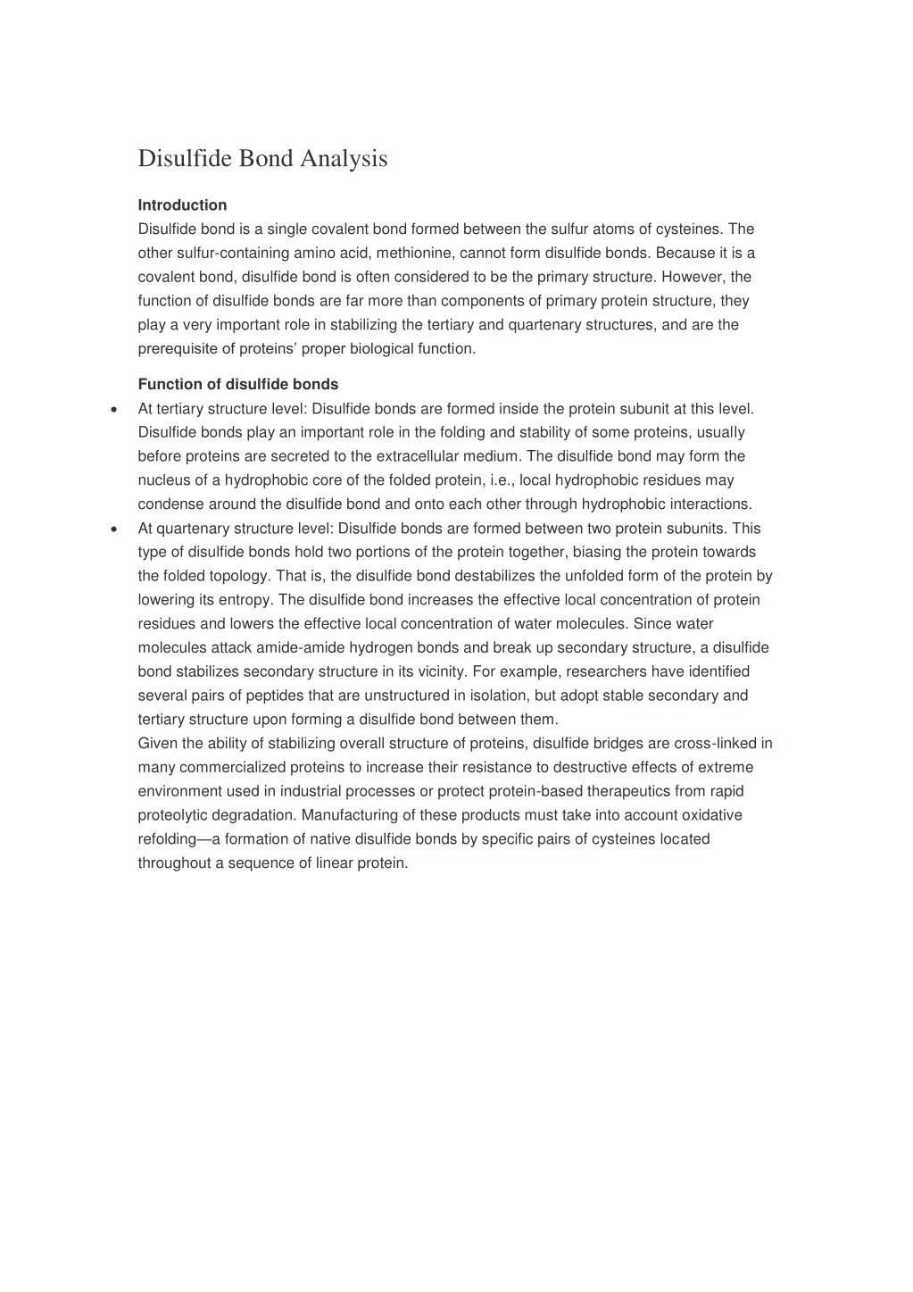 disulfide bond analysis