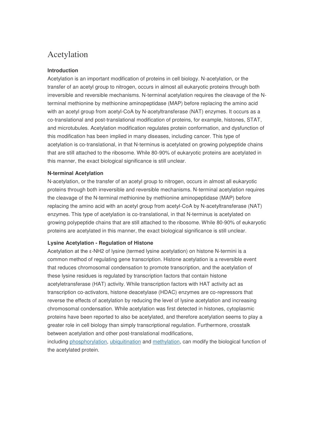 acetylation