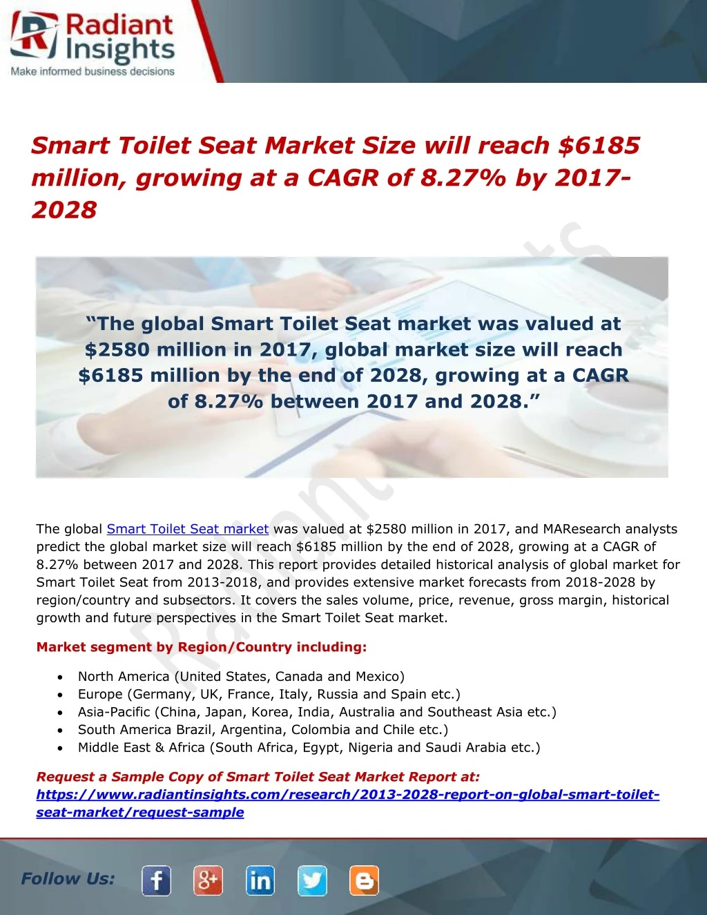 smart toilet seat market size will reach 6185