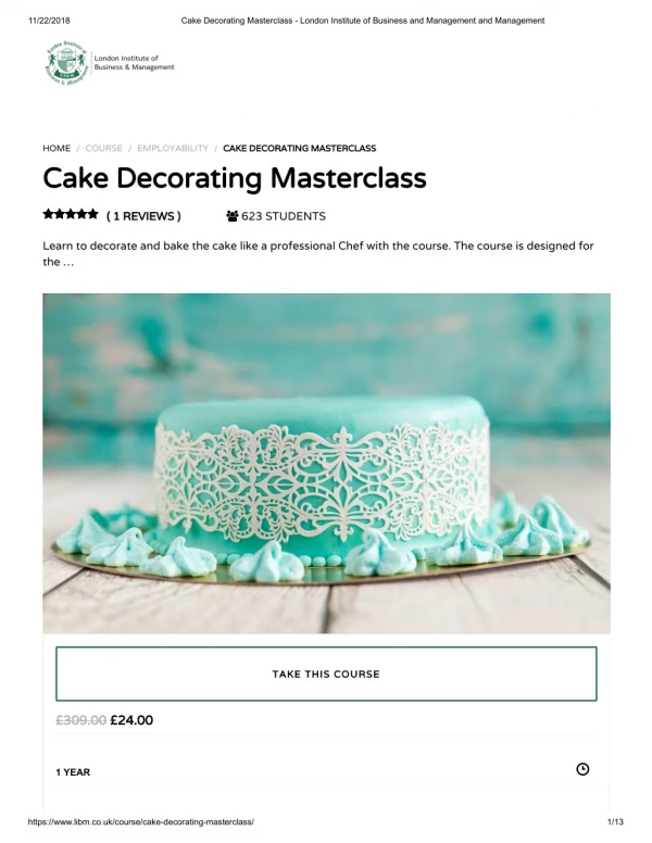Cake Decorating Masterclass - LIBM
