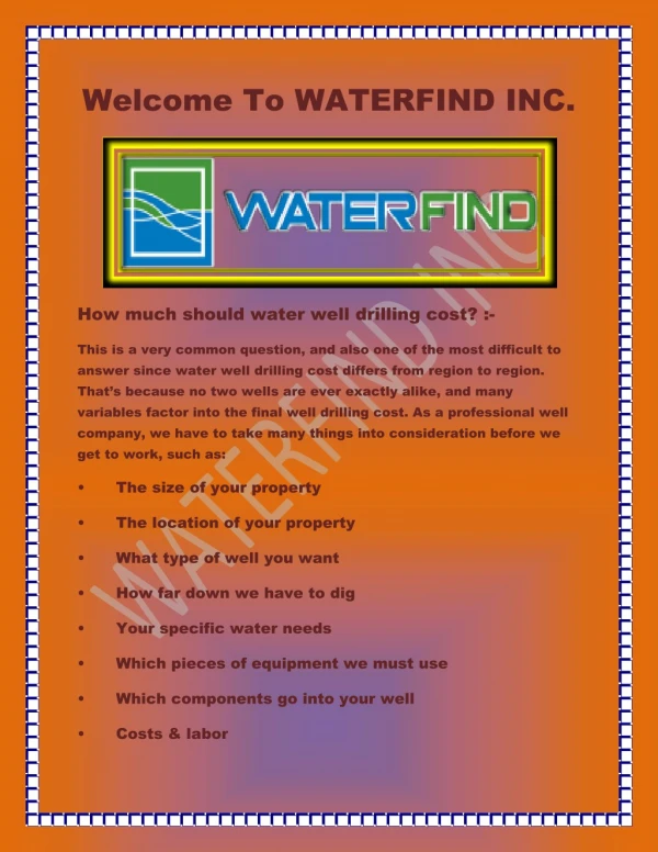 Water well finder, water well drilling - www.findwellwater.ca