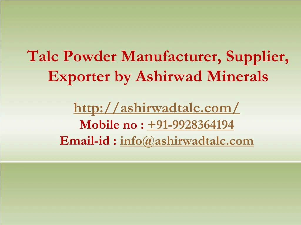 talc powder manufacturer supplier exporter by ashirwad minerals