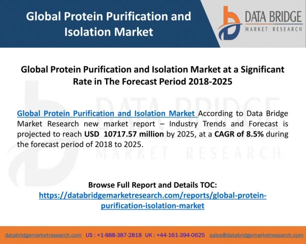 Global Protein Purification and Isolation Market at a Significant Rate in The Forecast Period 2018-2025