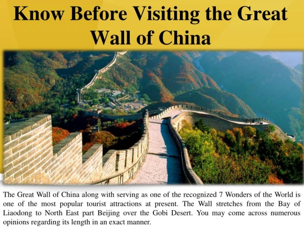 Know Before Visiting the Great Wall of China