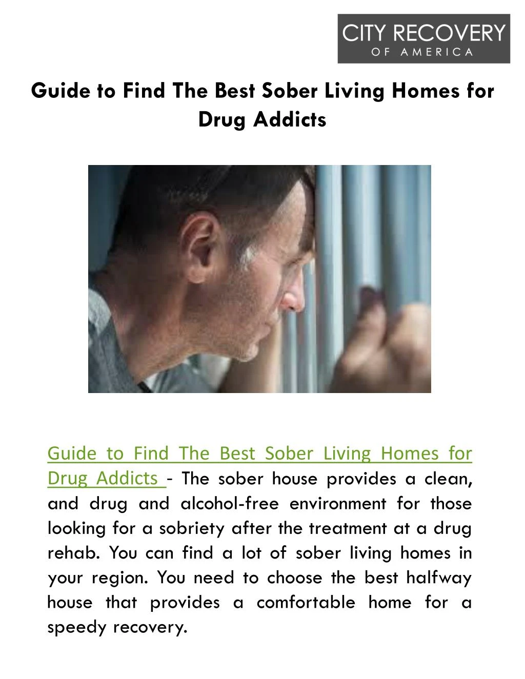 guide to find the best sober living homes