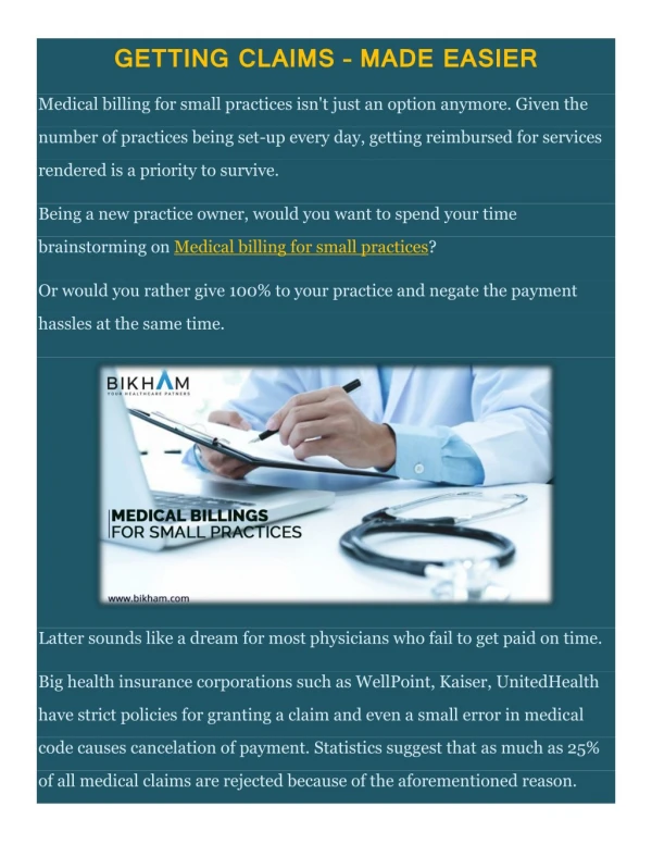 Medical billing for small practices