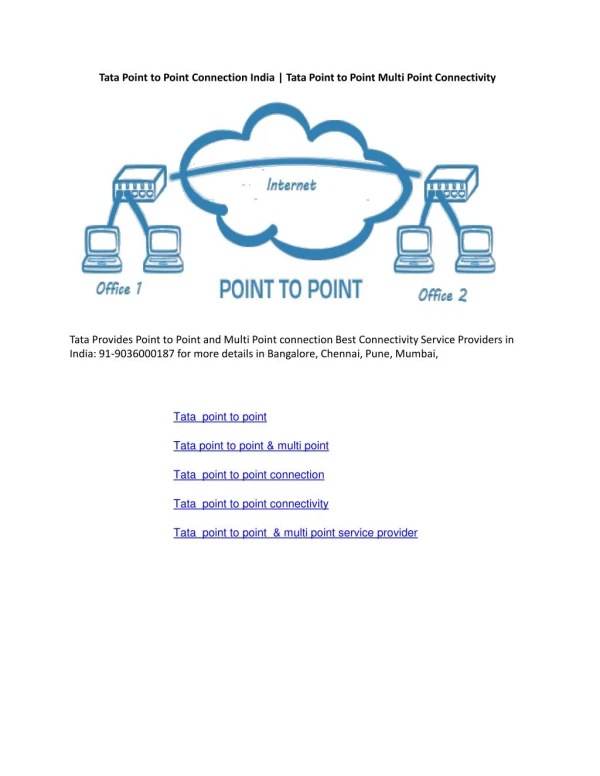 Tata Poin to Point Multi Point India | Tata Point to Point Multi Point Connection Provider