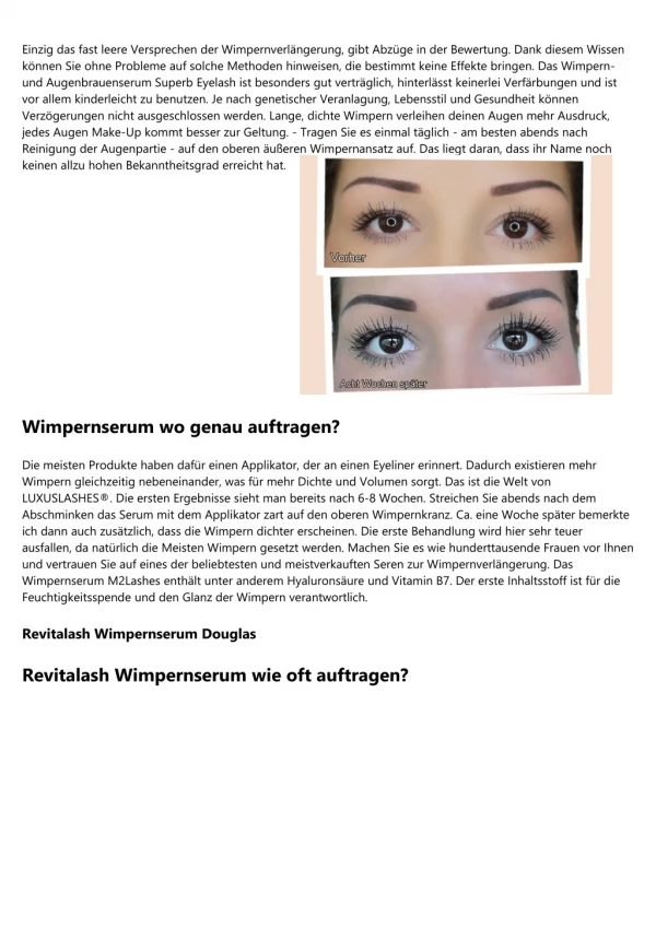 Wie schnell wirkt Wimpernserum?