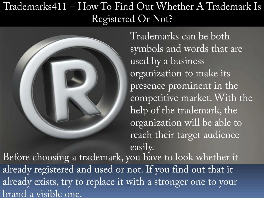 trademarks411 how to find out whether a trademark