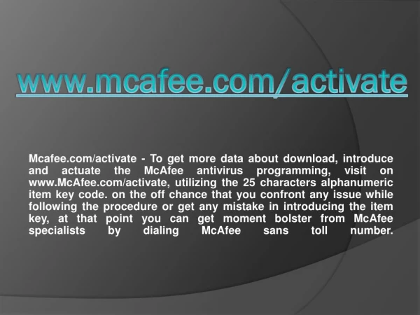 www mcafee com activate