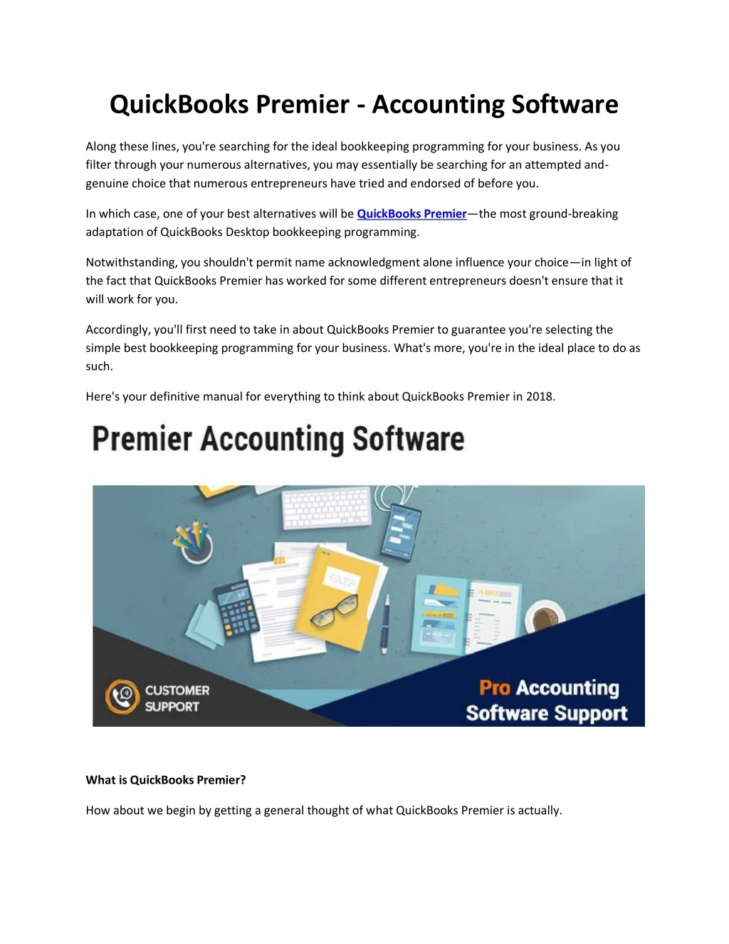 PPT QuickBooks Premier Desktop Accounting Software PowerPoint