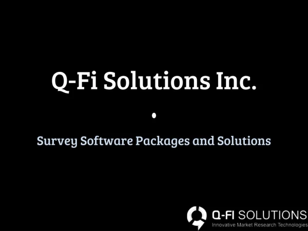 Survey Software Packages - Q-Fi Solutions Inc