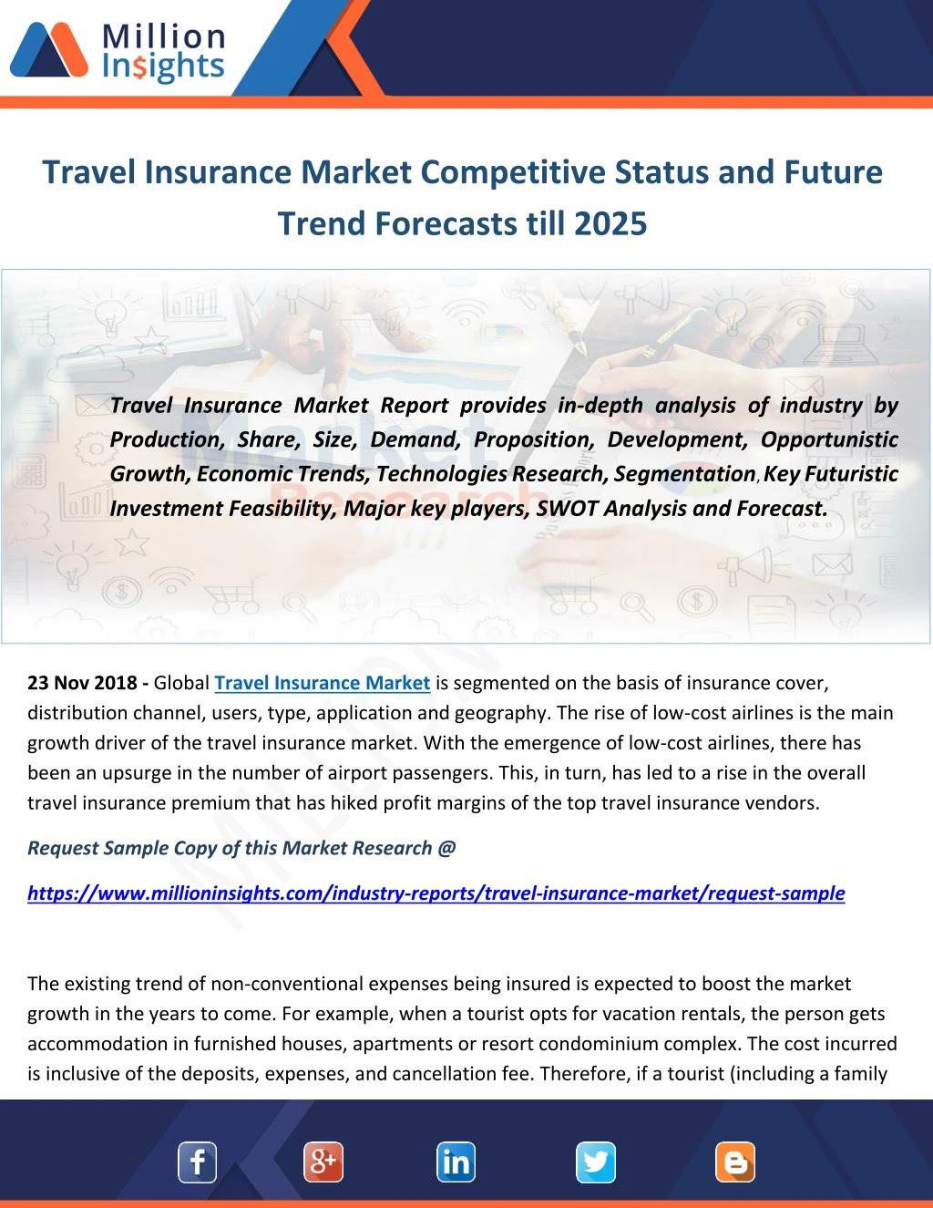 travel insurance market competitive status
