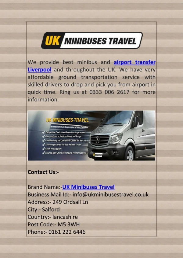 Airport Transfer Services in Liverpool