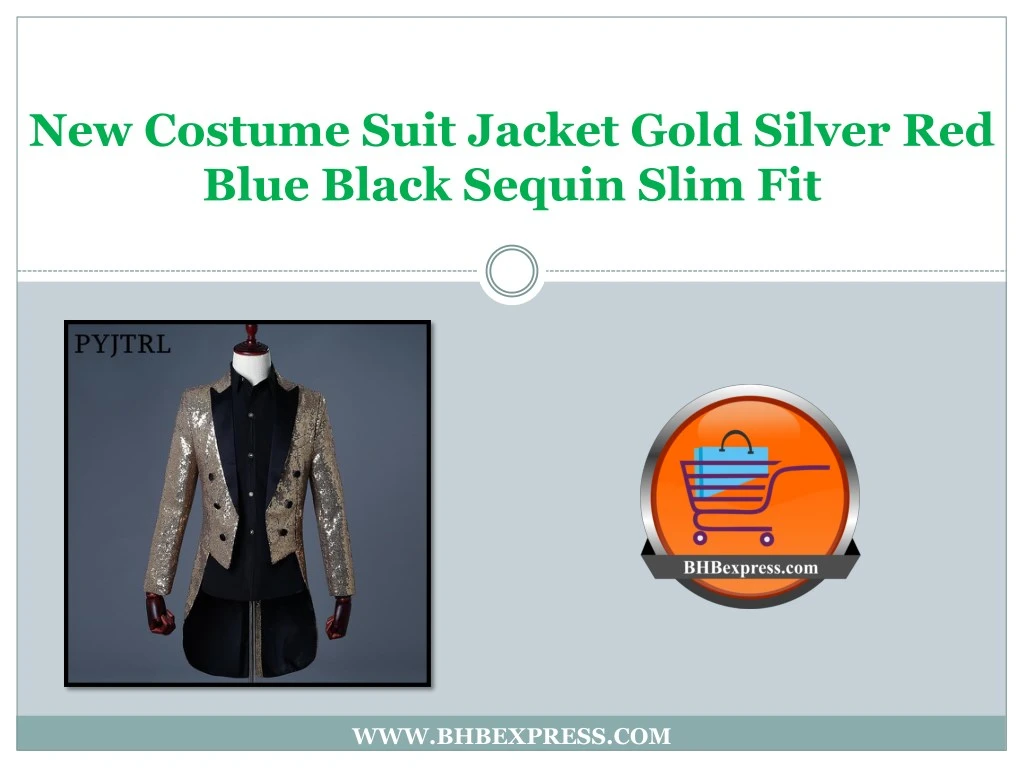 new costume suit jacket gold silver red blue