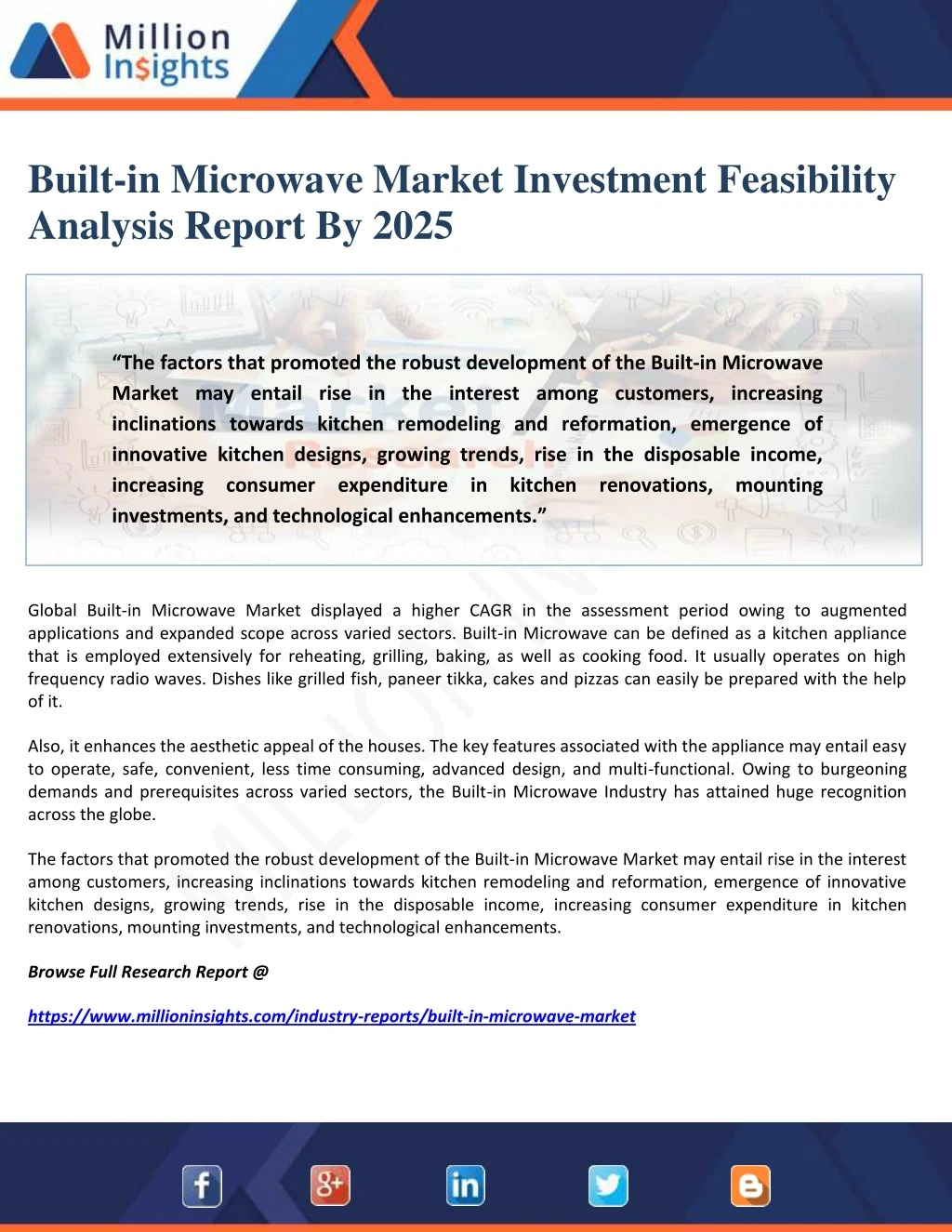 built in microwave market investment feasibility
