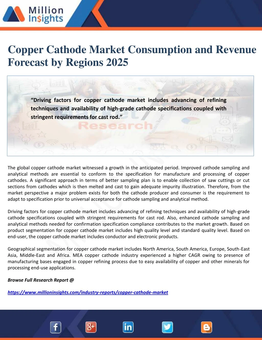 copper cathode market consumption and revenue