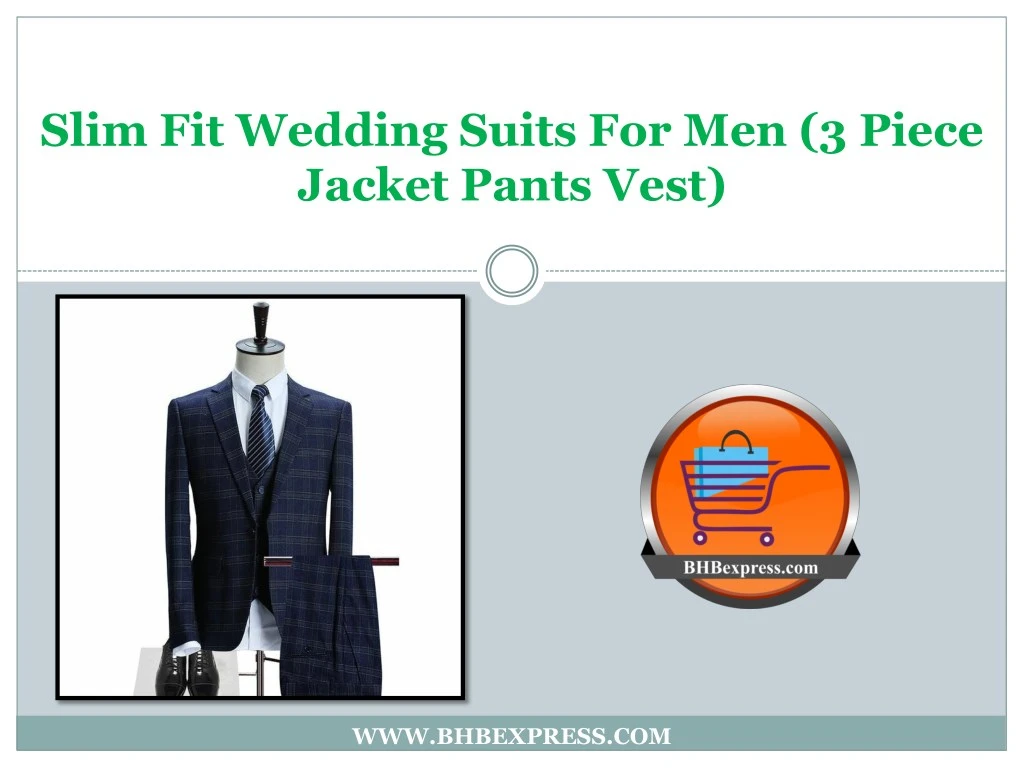 slim fit wedding suits for men 3 piece jacket