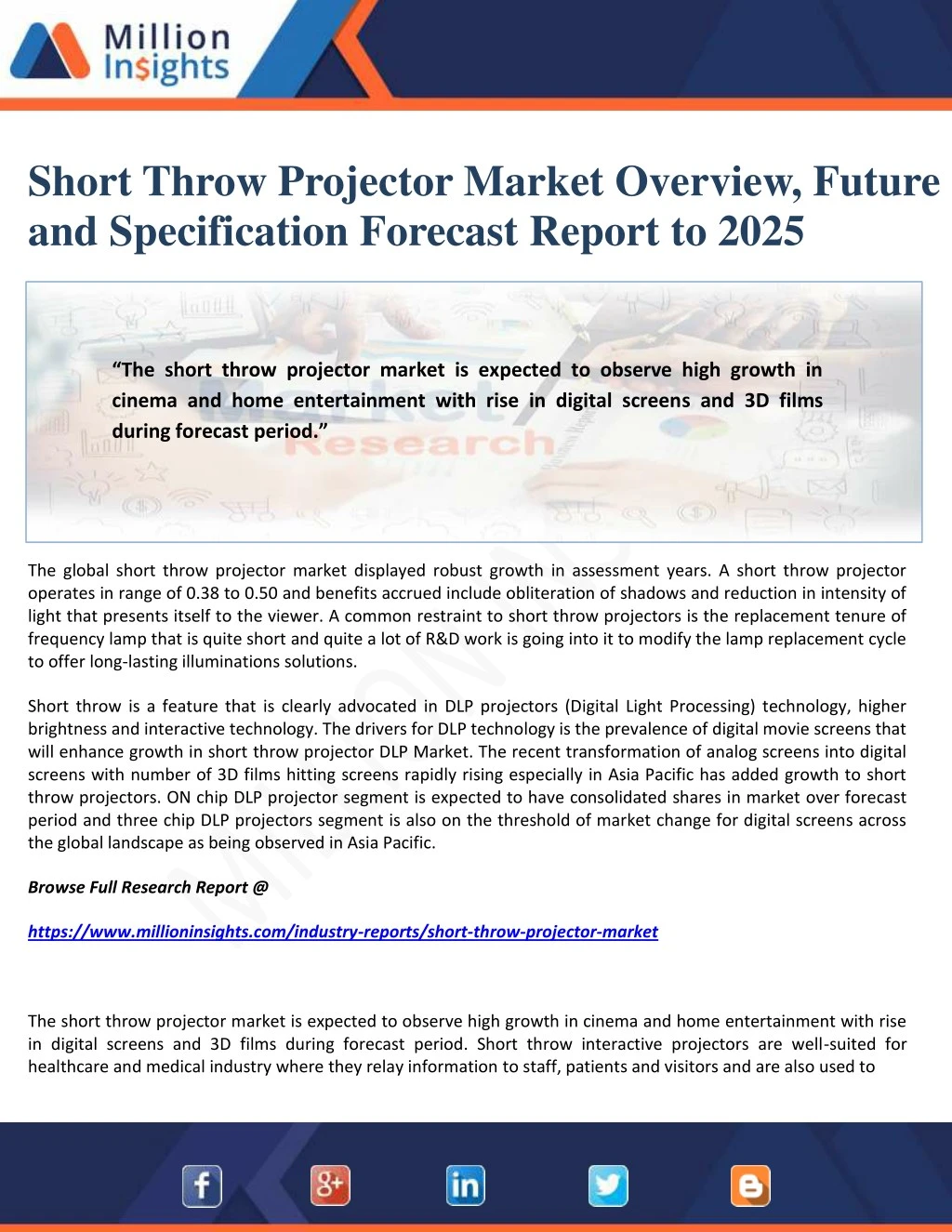 short throw projector market overview future