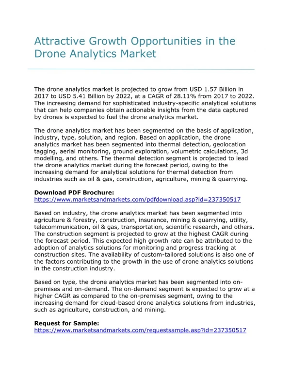 Attractive Opportunities in Global Target Drones Market to 2022.