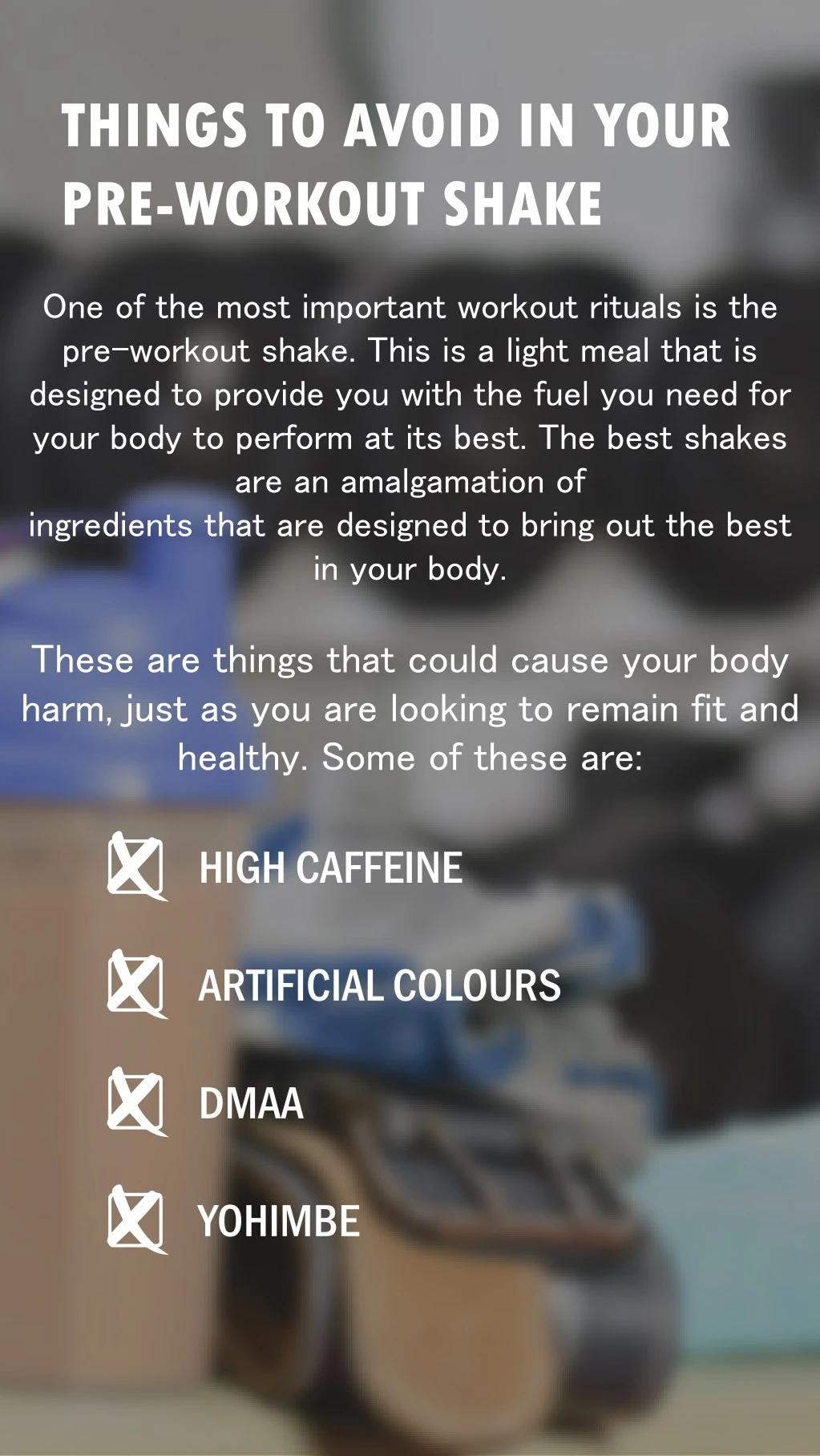 things to avoid in your pre workout shake