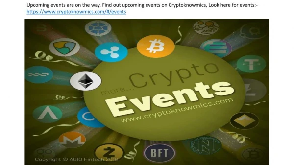 Look here for upcoming events – Cryptoknowmics events