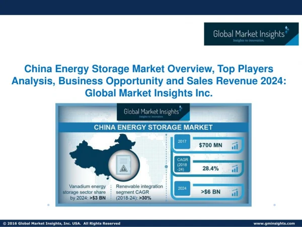 China Energy Storage Market Research Findings, Market Growth Factors Analysis and Forecasts 2024