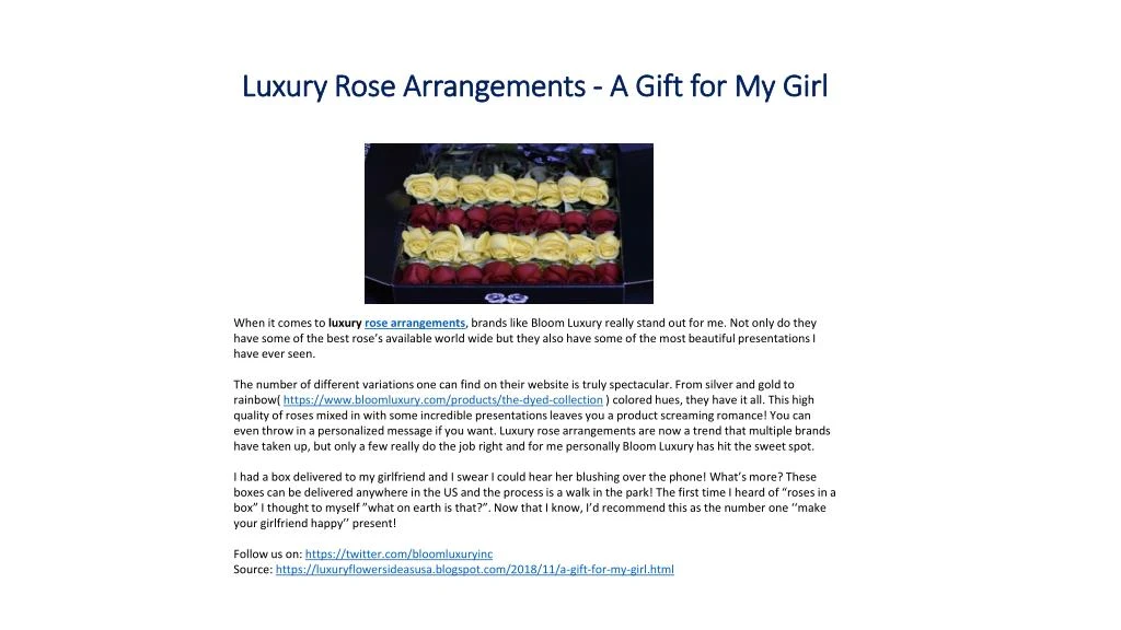 luxury rose arrangements a gift for my girl when
