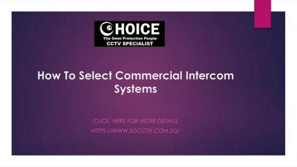 How to select commercial intercom systems