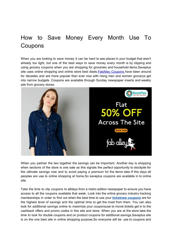 How to Save Money Every Month Use To Coupons