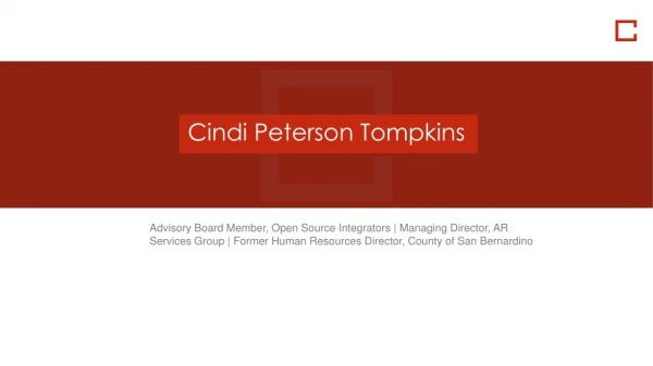 Cindi Peterson Tompkins - Advisory Board Member, Open Source Integrators