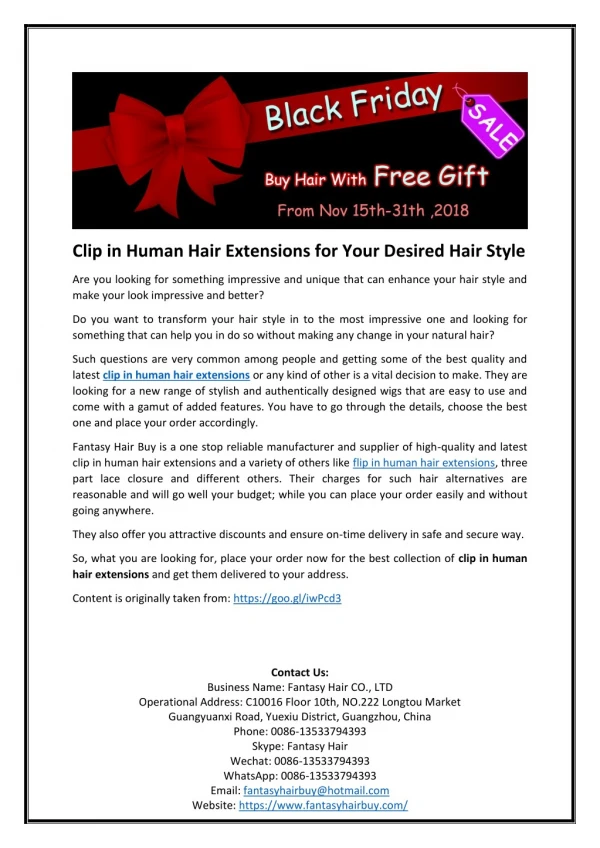 Clip in Human Hair Extensions for Your Desired Hair Style