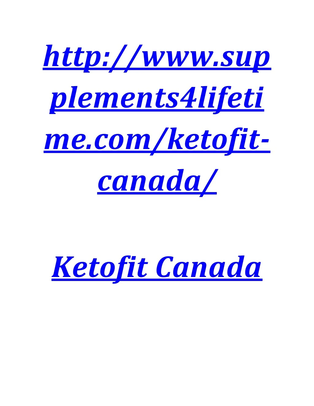 http www sup plements4lifeti me com ketofit canada