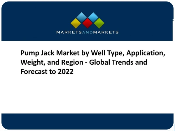 Pump Jack Market Growth with Worldwide Industry Analysis to 2022