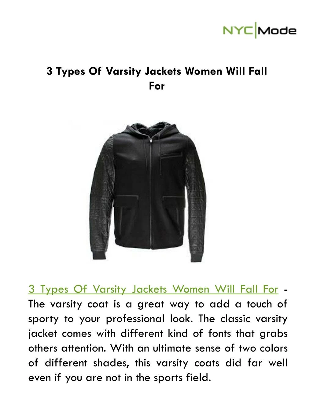 3 types of varsity jackets women will fall for