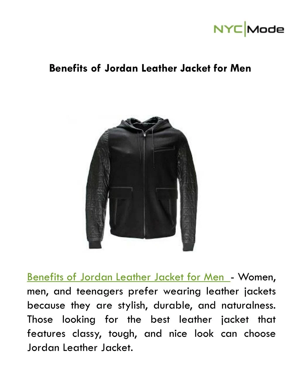 benefits of jordan leather jacket for men