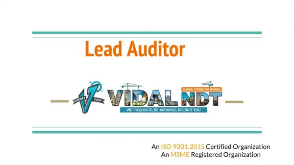 Quality management systems lead auditor training | Vidal NDT